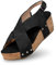 Generisch Sandali da donna con tacco, estivi, con plateau e plantare in sughero, da donna, Sandali B2 Nero, 37 EU X-Stretta