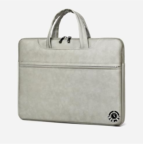 Travel Laptop Handbag 15 to 16 Inch Water Repellent Carrying Case with Handle for MacBook Air 15 Acer Nitro HP Spectre Lenovo Legion ASUS ZenBook Perfect for School Work Commute Light Colour Grey