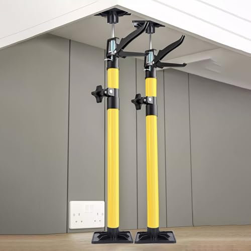 Soporte para Placas de Yeso (2 Unidades), Gato Elevador de Paneles de Yeso Ajustable a Mano, Herramientas telescópicas Resistentes para instalación de gabinetes, Poste de Soporte Estable de
