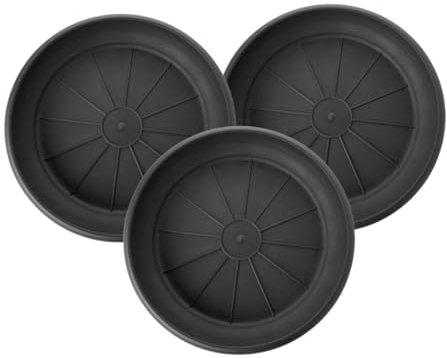 3er Set Untersetzer Ø 41 cm, für Blumentöpfe Ø 50 cm, Passgenau & Stabil, Farbe: Anthrazit, Made in Germany