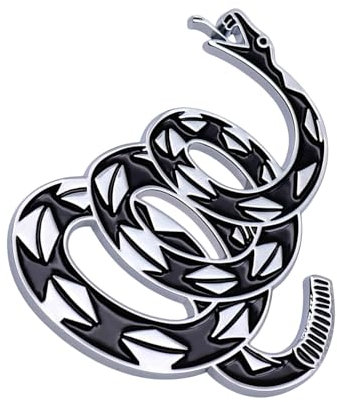 Adesivo in metallo resistente alle intemperie con serpente e bandiera di Gadsden, per auto, moto, camion, decorazione per veicoli in metallo resistente