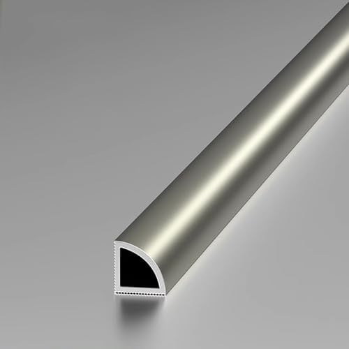 Fliesenprofil, Viertelkreis-Leiste 125 Cm (2 Stück) – Keramik-Kantenschutz Für Fliesen, Lange Fliesenleiste Für Badezimmer, Büro, Hotel Und Schule(Matte champagne,15x15mm)