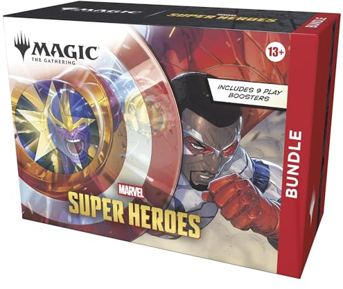 Magic: The Gathering | Marvel Super Heroes Bundle | Includes 9 Play Boosters, 30 Lands, 1 Foil Alt-Art Promo Card + Exclusive Accessories | Collectible Trading Card Game
