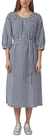 s.Oliver Seersucker-Kleid mit Raffung und Gürtel