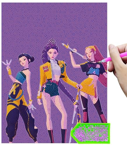 Diamond Painting für Erwachsene Anfänger und Mädchen, Anime-Hunter-Motiv | 30x40cm Korean-Pop 5D Diamant Painting Bilder, Groß Glitzer DIY Mosaik Kunst Bastelset für Home Deko und als Kreativ Geschenk