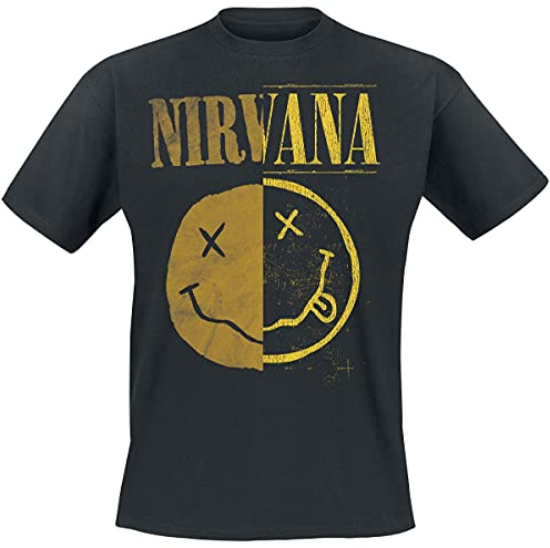 Nirvana Spliced Logo Männer T-Shirt schwarz 100% Baumwolle Band-Merch, Bands, Nachhaltigkeit