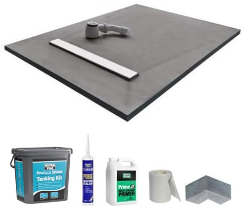 Nassboards Linear Wetroom Shower Tray & Ultra Proshield Kit