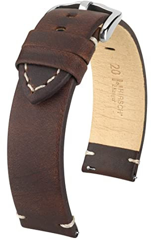 HIRSCH Herren Uhrenarmband Kalbsleder Modell Ranger 22 mm Braun