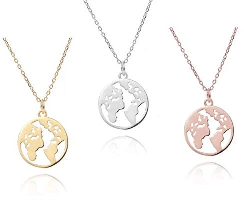 Damen Hals kette Weltkugel Gold