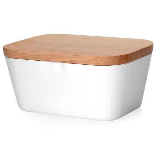 VIFERR Butter Dish, Melamine Butter Dish with Lid, Removable Silicone Seal, Butter Container Food Storage Box for 250g Butter
