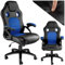 TecTake® Silla Gamer Ergonómica, Ajuste de Altura, Silla de Escritorio de Oficina, Silla de Estudio con Acolchado Cómodo, Silla con Reposabrazos y Ruedas, Sillas Gaming para Ordenador - Negro/Azul