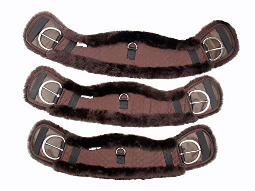 Merauno® Lammwolle Western Mondgurt Sattelgurt, aus Qualitäts Merino Lammwolle, spezielle anatomisch konkave Form, für bessere Rutschfestigkeit. Farbe:Natur, Schwarz, Braun, Anthrazit