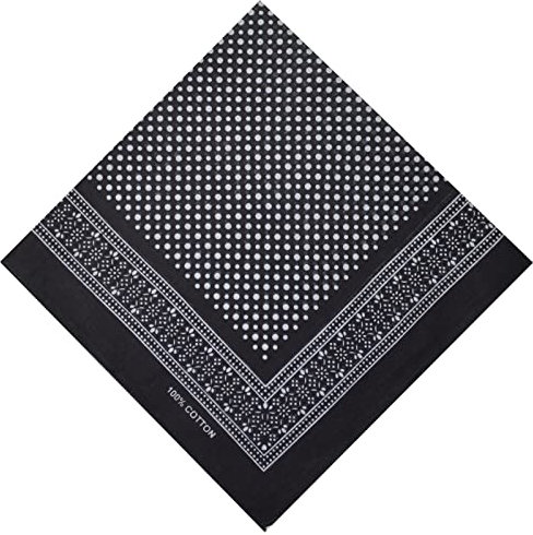 Schals & Tücher Bandana Halstuch Bikertuch Nickituch Kopftuch Baumwolle Mundschutz Piratentuch Schwarz mit Punkt