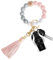Senidea Schlüsselanhänger Elastisches Armband für Damen Frauen, Silikon Perlen Schlüsselanhänger Keychain Schlüsselbund, Auto Schlüsselanhänger Rosa