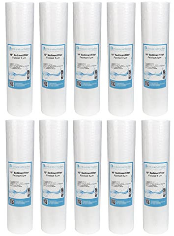 10x Trinkwasserladen 10' Zoll Sediment Wasserfilterkartuschen für Umkehrosmose, Hauswasseranlagen, Brunnenwasser & Partikelfiltration – 5 Micron, Weiß