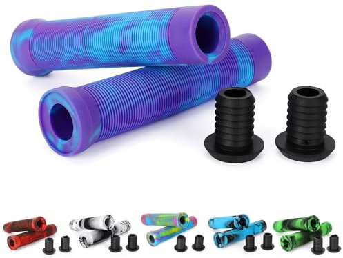 Scooter Griffe - 145mm Stunt Scooter Fahrrad Griffe Grips Lenkergriffe - Mixed Color Lenker Griffe für Stunt Scooter BMX MTB Bike (ZPurple/Blue)