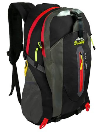 OcioDual Wanderrucksack 30L Schwarze, Travelite Rucksack, Arbeitsrucksack Herren, Wanderrucksack Herren, Rucksack Wasserdicht, Reiserucksack, Camping, Survival und Outdoor-Sport