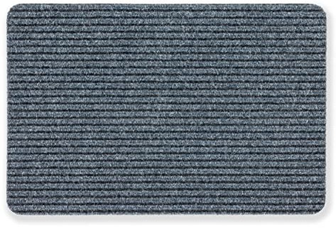 Astra Fußmatte innen grau Schmutzfangmatte rutschfest – Türmatte 40x60 cm wasserabweisend – Rib Line strapazierfähiger Fußabtreter antistatisch