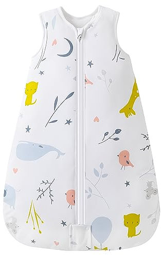 Mosebears Baby Schlafsack Winter 2.5 Tog,100% Baumwolle Baby Winterschlafsack für Babys 0-24 Monate(Animal,6-12 Monate)