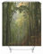 EHOMERY Duschvorhang Haken Duschrollo Ohne Kassette Wald Polyester Grün Rostfreie Ösen Und 12 Hakenringe, 90X180Cm