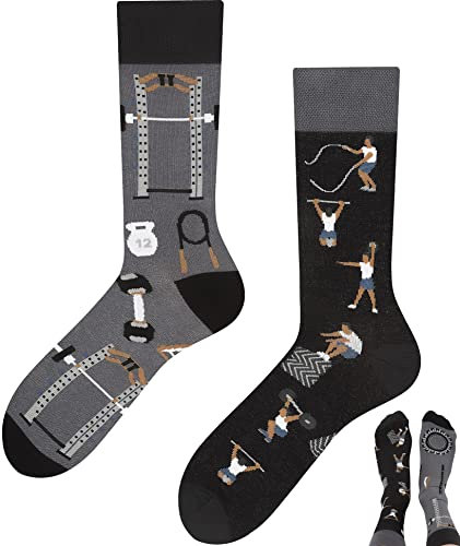 TODO Lustige Socken Damen und Herren, Coole Socken mit Motiv - Bunte, Mehrfarbige, Verrückte (35-38, Workout)