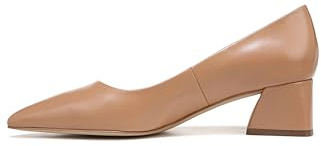 Franco Sarto Womens Racer Pointed Toe Block Heel Pump Toffee Tan Leather 7.5 W