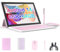 Tablette Android 12 10,1 pouces, tablettes 2 en 1, 4 Go de RAM + 64 Go ROM processeur Quad-Core, tablette 1280 x 800 FHD avec clavier/souris/étui/stylet/film trempé, double caméra 8 MP 6000