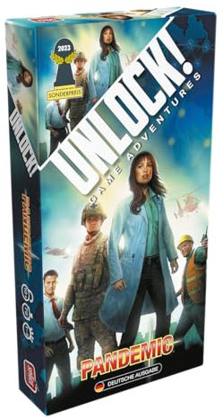 Asmodee, Unlock! – Game Adventures: Pandemic, Familienspiel, Rätselspiel, 1-6 Spieler, Ab 10+ Jahren, 70 Minuten, Deutsch