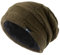 TOP-EX XL/XXL 100% Merino Wolle Slouch Beanie Herren Mütze Damen Winter Warm Fleece Strickmuetze Army Grün