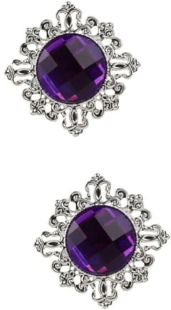 ABOOFAN 24 Pièces Ronds De Serviette Or Table à Manger Rustique Serviettes en Tissu Porte-Serviette Ronds De Serviette en Cristal Décorations De Mariage Hawaii Violet Banquet