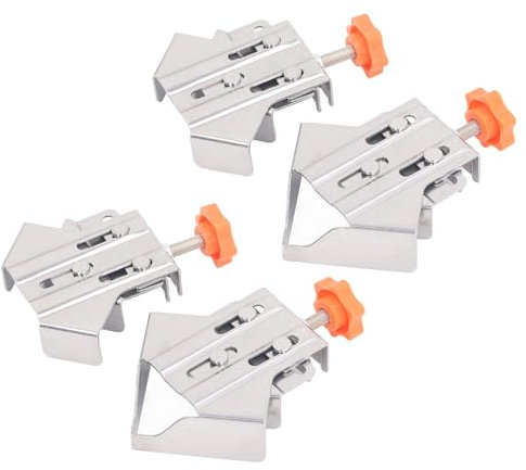 Pince D'Angle 4 Pièces, Pince à Angle Droit Réglable à 90 Degrés en Acier Inoxydable, Résistant à la Rouille, Flexible, Gain de Temps, Assemblage Efficace et Précis,
