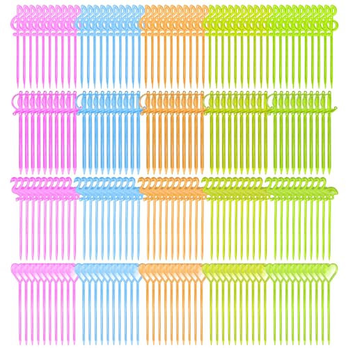 200 Colorful Plastic Fruit Picks - Reusable Party Toothpicks & Cocktail Skewers (Various Styles)