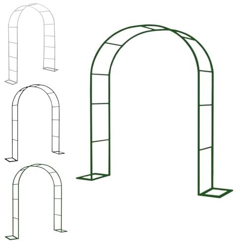 Metal Garden Arch For Climbing Plants, Wide 1.4m 1.8m 2.3m 2.5m 3.1m Garden Arbor, Roses Archway For Outdoor Wedding Party, Easy To Assemble, Black/white/green (Color : Black, Size : 180x250x40cm)