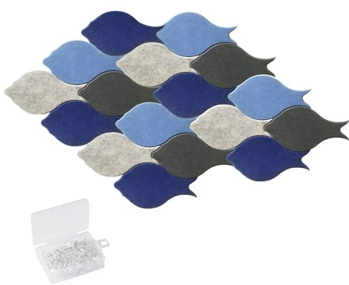 USYSGT Filztafel 13-teilig, Filz-Pinnwand, Puzzle-Form, pinnwand filz mit 40 großen Pins zum Notieren für Anzeigetafeln, Bilder, Notizen, Heimschule, Wanddekoration