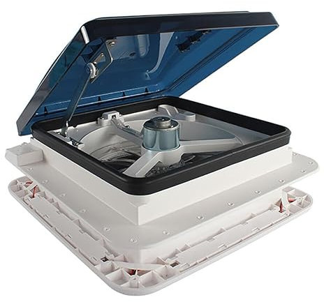 Jolre Ventilador de techo para autocaravana, ventilador de techo, ventilador de techo para autocaravana, extractor reversible con luces LED, 30 W.