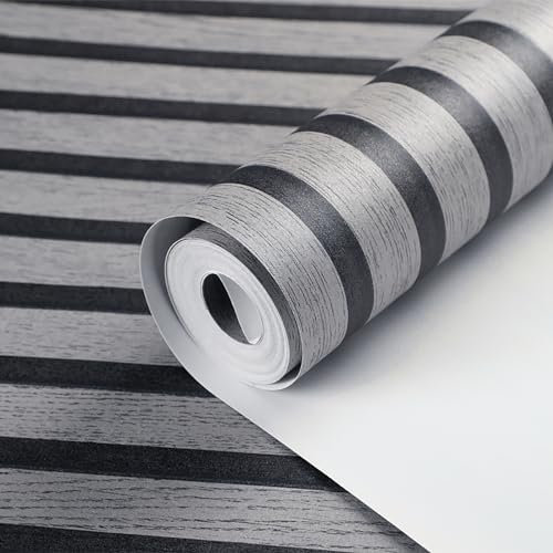 Cathpetic Wood Effect Wallpaper 9.5×0.53m - Panel Roll for Living Room, Bedroom, Kitchen, Front Room - Non Woven Fabric, Modern Slats Wall Panelling