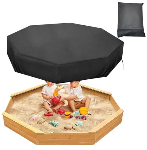 Tuxxjzm Achteckige Sandkastenabdeckung, achteckige Sandkastenabdeckung, 210D Octagon Oxford Tuch Sandkastenabdeckung - verstellbare Schnalle, faltbarer Schutz für Sandkasten mit Kordelzug