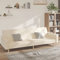 Willood Schlafsofa 2-Sitzer Creme Stoff Sofa mit Holzrahmen, Schlafcouch für Wohnzimmer Heimkino Büro, Couch Sofabett Tagesbett Gästebett