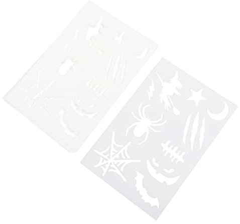 VILLFUL 20stücke Halloween Gesichtsfarben Schablonen Wiederverwendbare Vorlagen Für Körperkunst Und Temporäre Tattoos Kreative -muster Für Gruselige Dekorationen Weichem Material Und