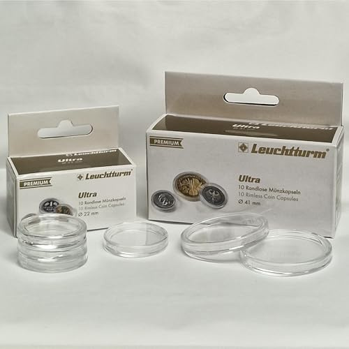 Leuchtturm Ultra Lot de 10 capsules pour pièces de monnaie (29 mm)