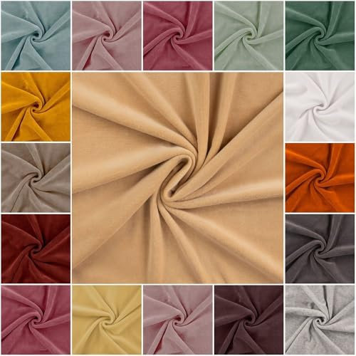 Nickistoff Nicky Velours | viele Farben | uni | Ökotex | ab 50 cm (neutral beige)