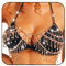 Flovel Körperkette Bh Gold Strass Bh Bikinikette mit Mehrlagigen Quasten für Damen