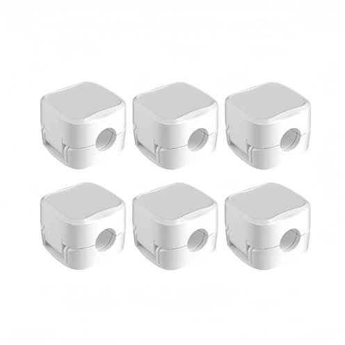 Magnetische Kabel-Clips, Kabel-Organizer – verstellbare Silikon-Kabelhalter-Clips für Schreibtisch, Wand, Auto, Heimbüro, Telefonkabel-Management-Zubehör (weiß), 6 Stück