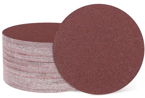 sourcing map 100 Pcs 50mm 2 Inch Sanding Disc 180 Grit Hook and Loop Sandpaper Random Orbital Sander Pads for Woodworking Automotive Metal