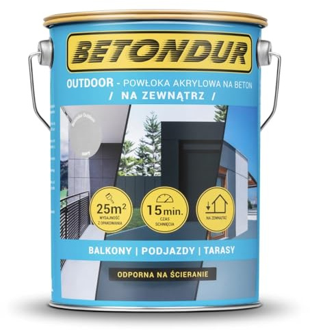Betondur OUTDOOR Acryl-Betonbeschichtung für außen | Grau/Graphit | 0,75 L oder 5 L | Staubbindende Betonversiegelung für Terrasse, Balkon, Einfahrt, Parkplatz & Gehwege