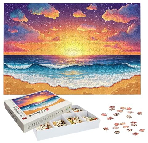 Puzzle 3000 Teile Erwachsene, Strand Puzzle 3000 Teile, EIN Herausforderndes Rätsel, Landschaft Holzpuzzle Erwachsene mit Exquisiter Verpackungsbox, Puzzlespiele für Die Ganze Familie, Wanddeko, -6850