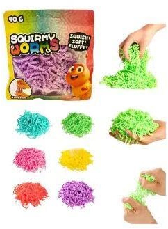 Johntoy Squirmy Würmer Spielzeug 40 gr Beutel 6 Farben Würmer