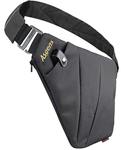 Asgens Crossbody Sports Chest Bag Practical Multi-Purpose Anti-Theft Security Sling Bag Waterproof Messenger Bag Leisure Portable for Teenagers&Adults Travel Outdoor(Black, Left Handed)