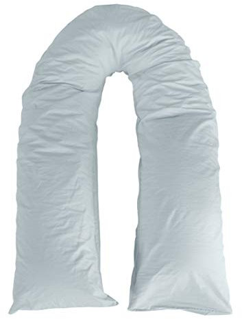 Adam Home 12 Ft Plain Dyed U Body Pregnancy Maternity Body Back Support Pillow Case Cover Only (Duckegg)
