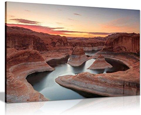 Lake Powel Nature Scenic Desert Canvas Wall Art Picture Print (24x16)